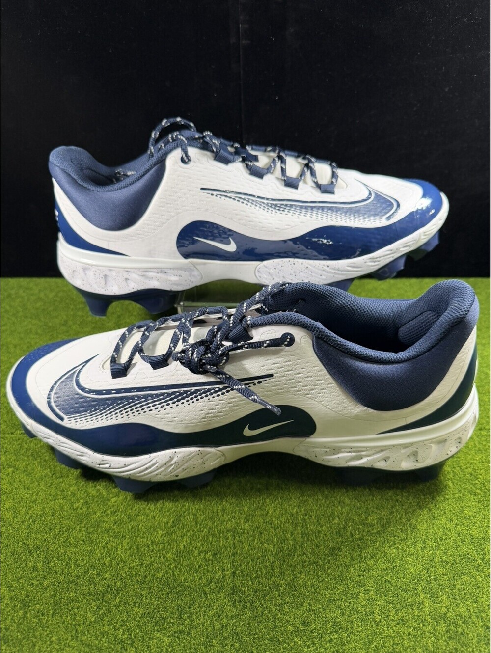 Nike Alpha Huarache Elite 4 Low MCS White/Midnight Navy FD6255-107 Mens Sz 16